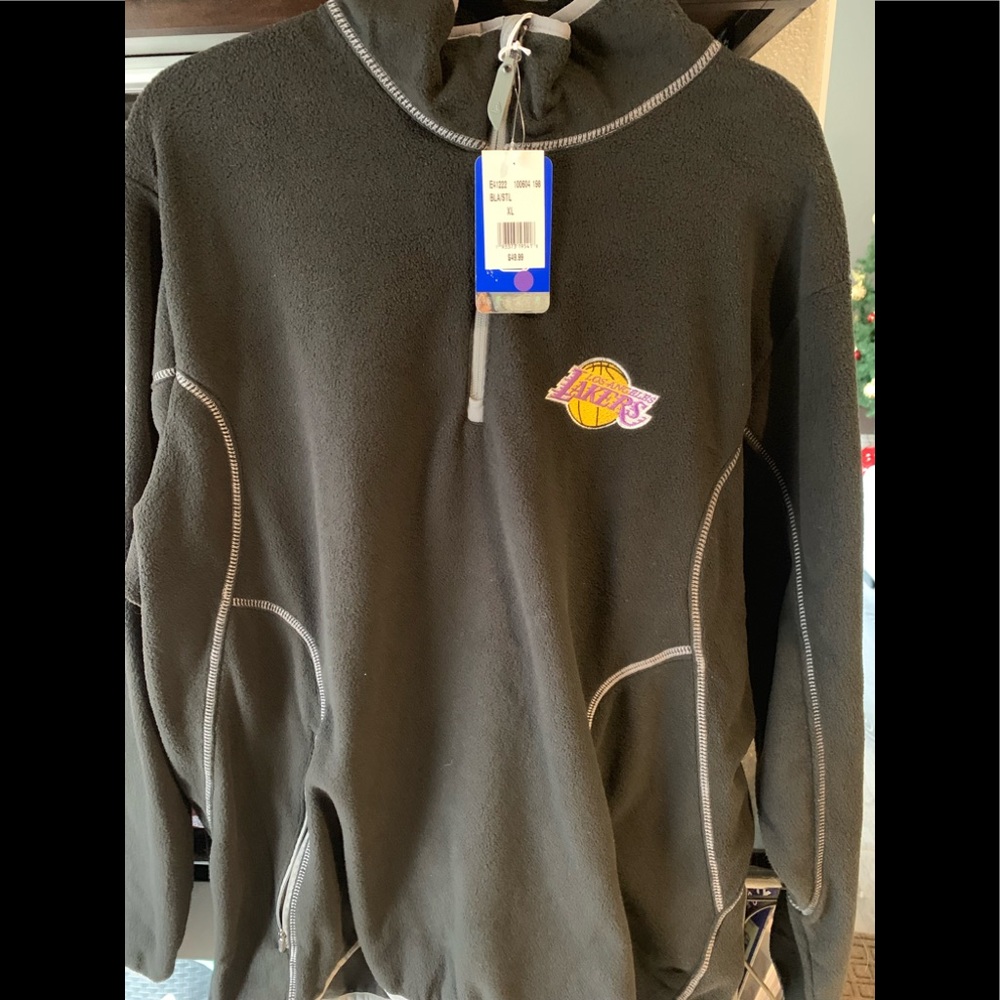Mens XL long sleeve 1/4 Zip black LA Lakers jacket